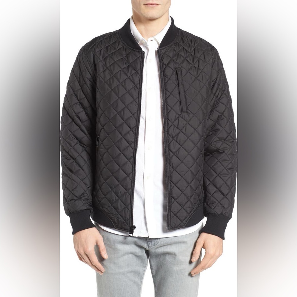 7 Diamonds Essen Quilted Bomber Jacket in black